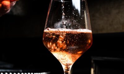 liquor pours in wine glass