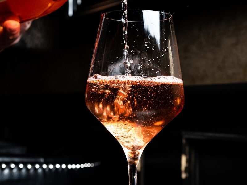 liquor pours in wine glass