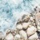 bubble ocean on white stone